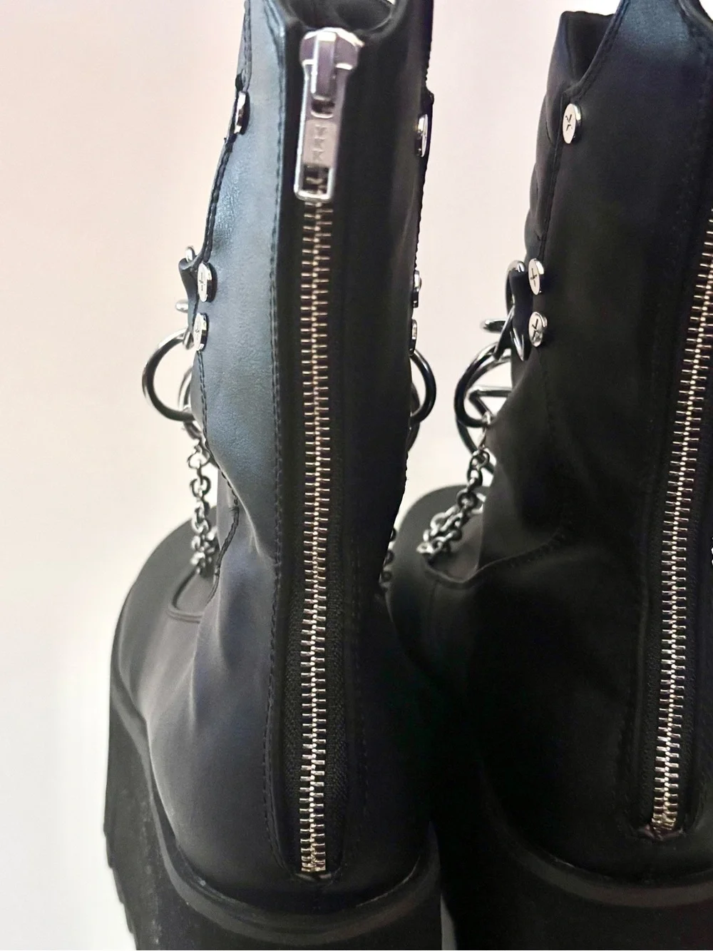 Demonia Black Ritual Chain Platform Gothic Boots